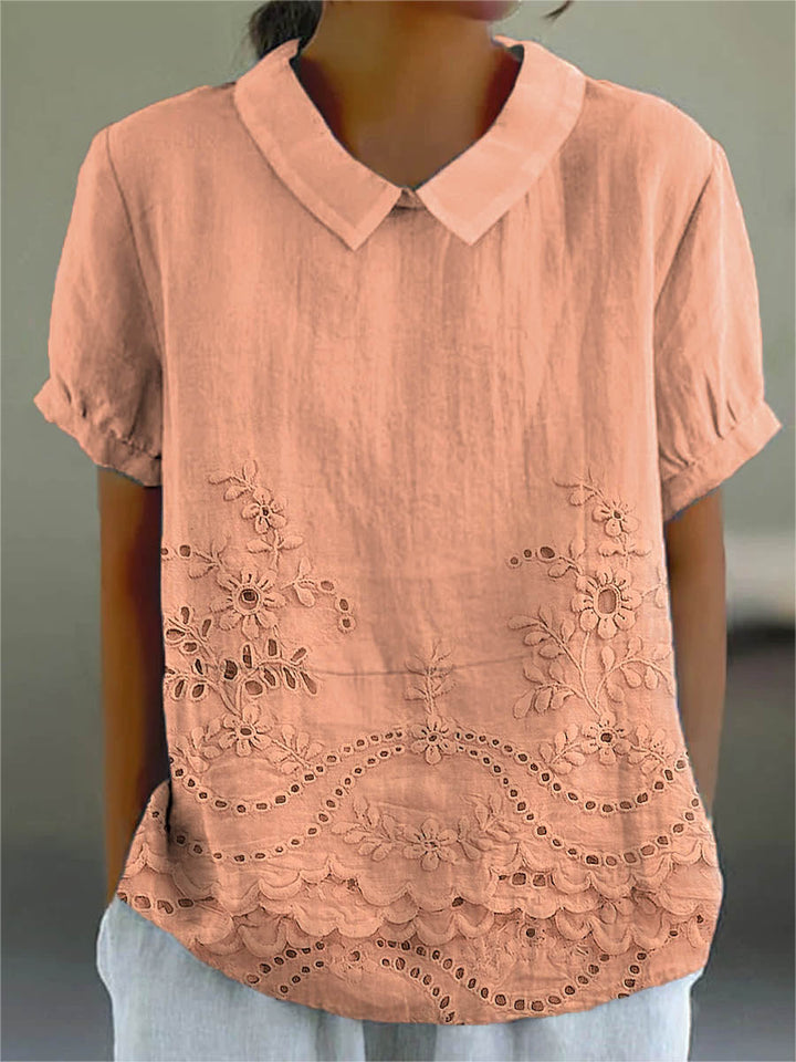 Lily | Chemisier Brodé Floral Élégant