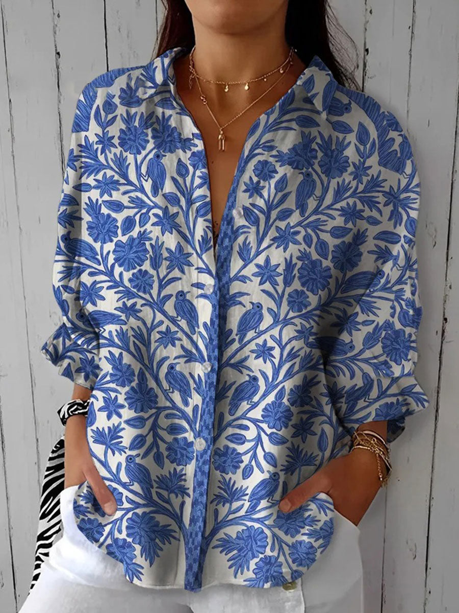Frederikke | Blouse jardin bleu