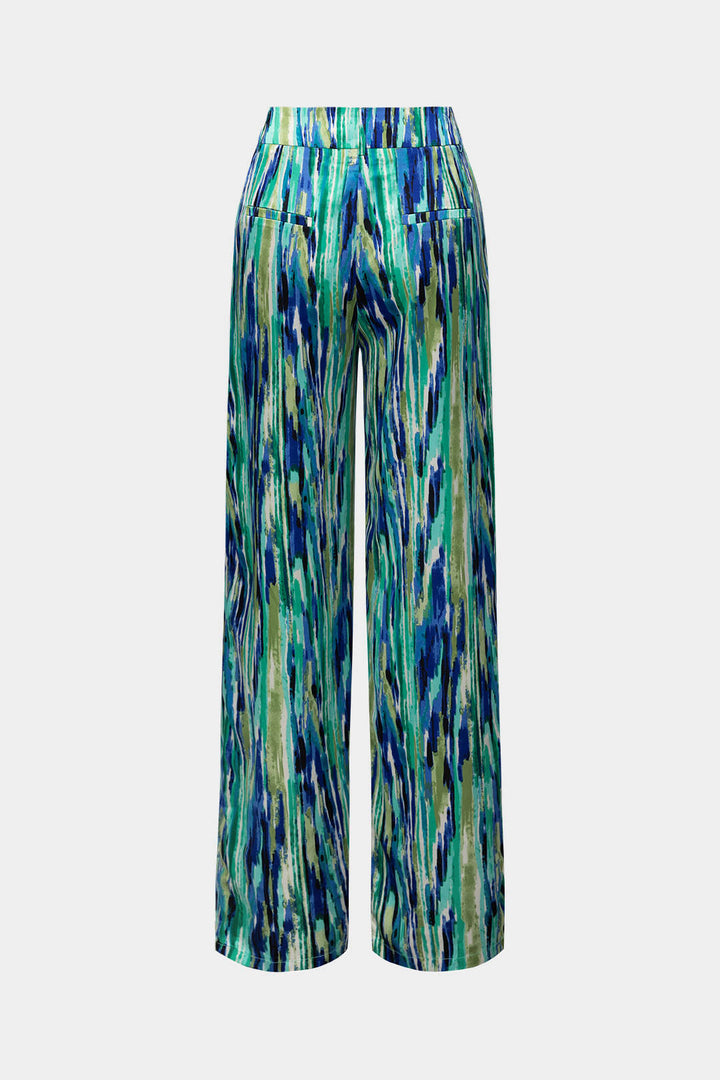 Pantalon droit chic à motif marbré