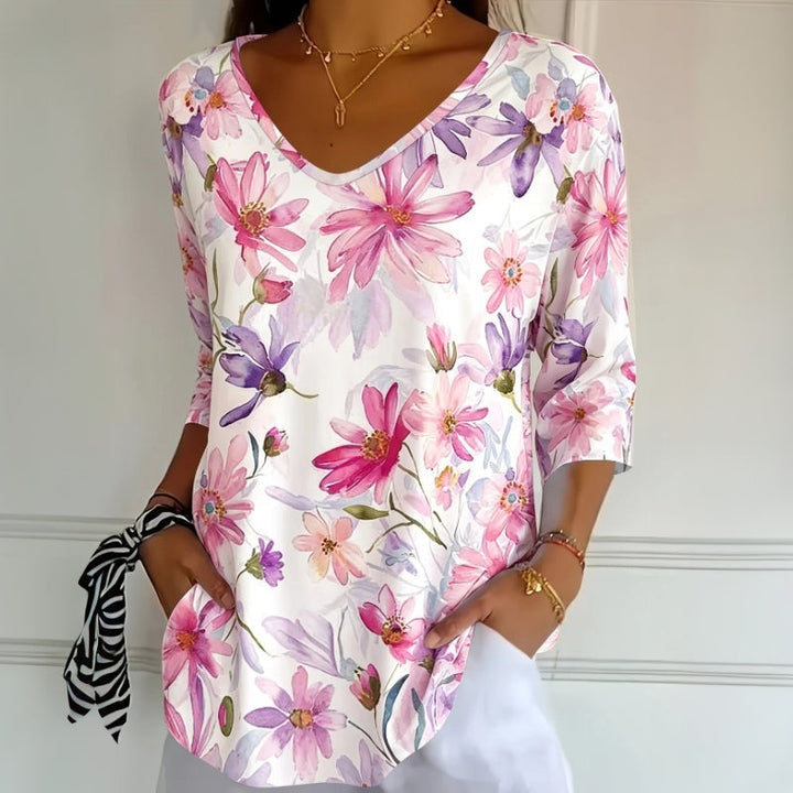 Blouse Vintage À Imprimé Floral