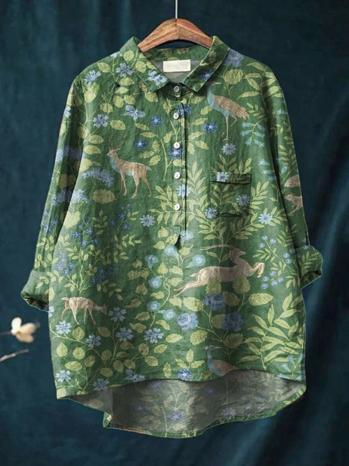 Olivia | Chemise forêt florale