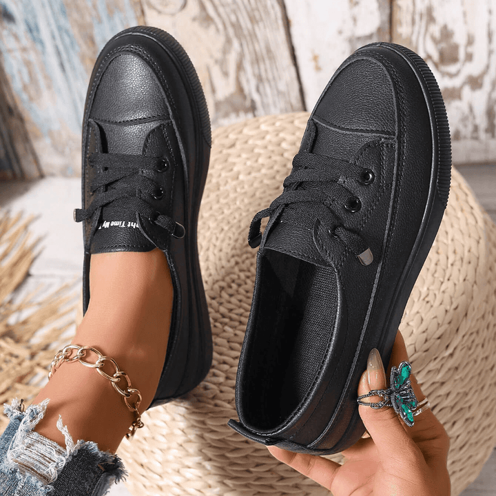 Nola | Chaussures Plates Blanches à Lacets pour Femme avec Semelle Respirante