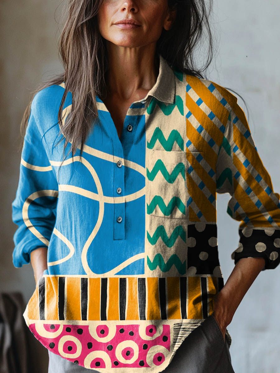 Mira | Chemise imprimée géométrique colorée