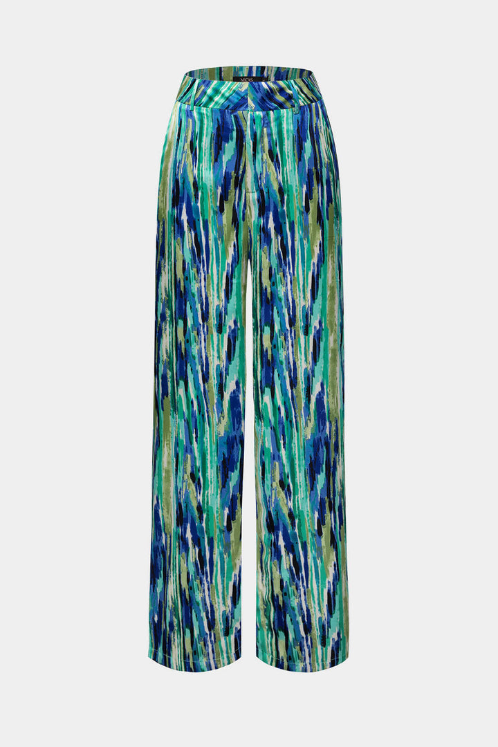 Pantalon droit chic à motif marbré