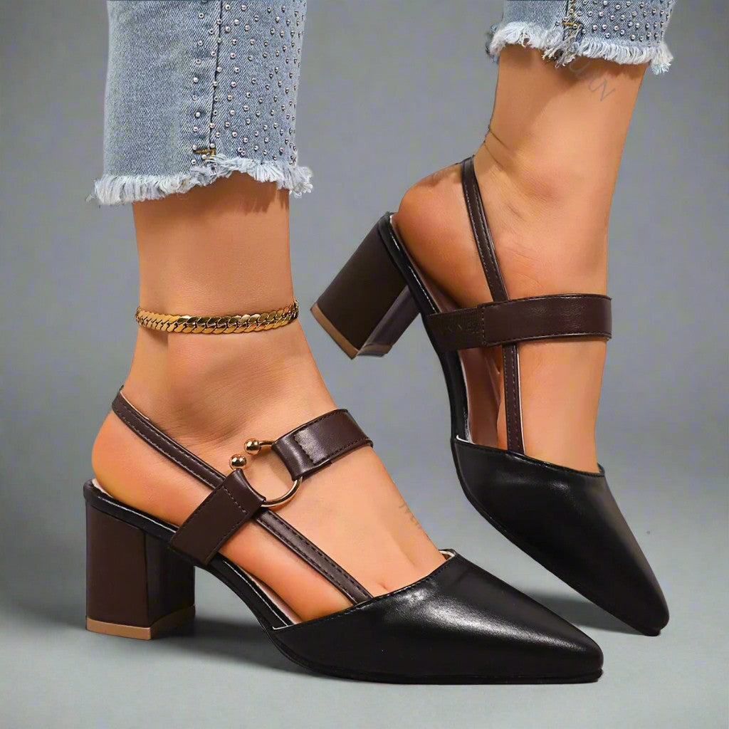 Avalina | Escarpins Élégants À Talon Bloc & Bride