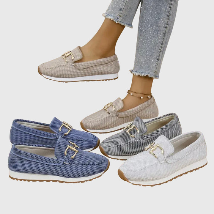 Susie | Baskets Slip-On Mesh & Boucle Dorée