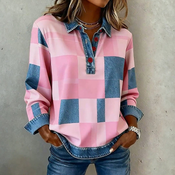 Sweat-Shirt À Carreaux Vintage