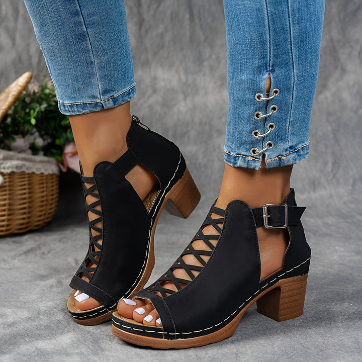 Sandales à talon ajouré