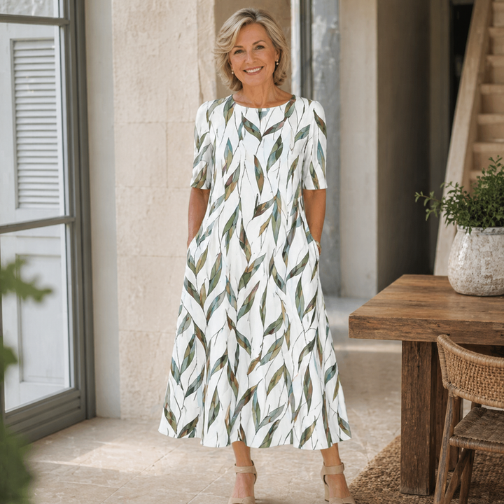 SARAH™ | Robe Midi Élégance Florale