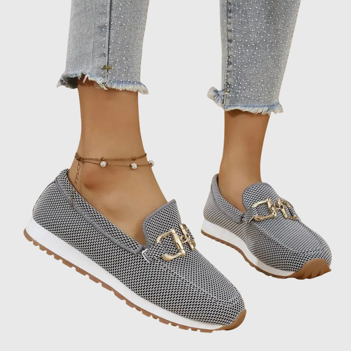 Susie | Baskets Slip-On Mesh & Boucle Dorée