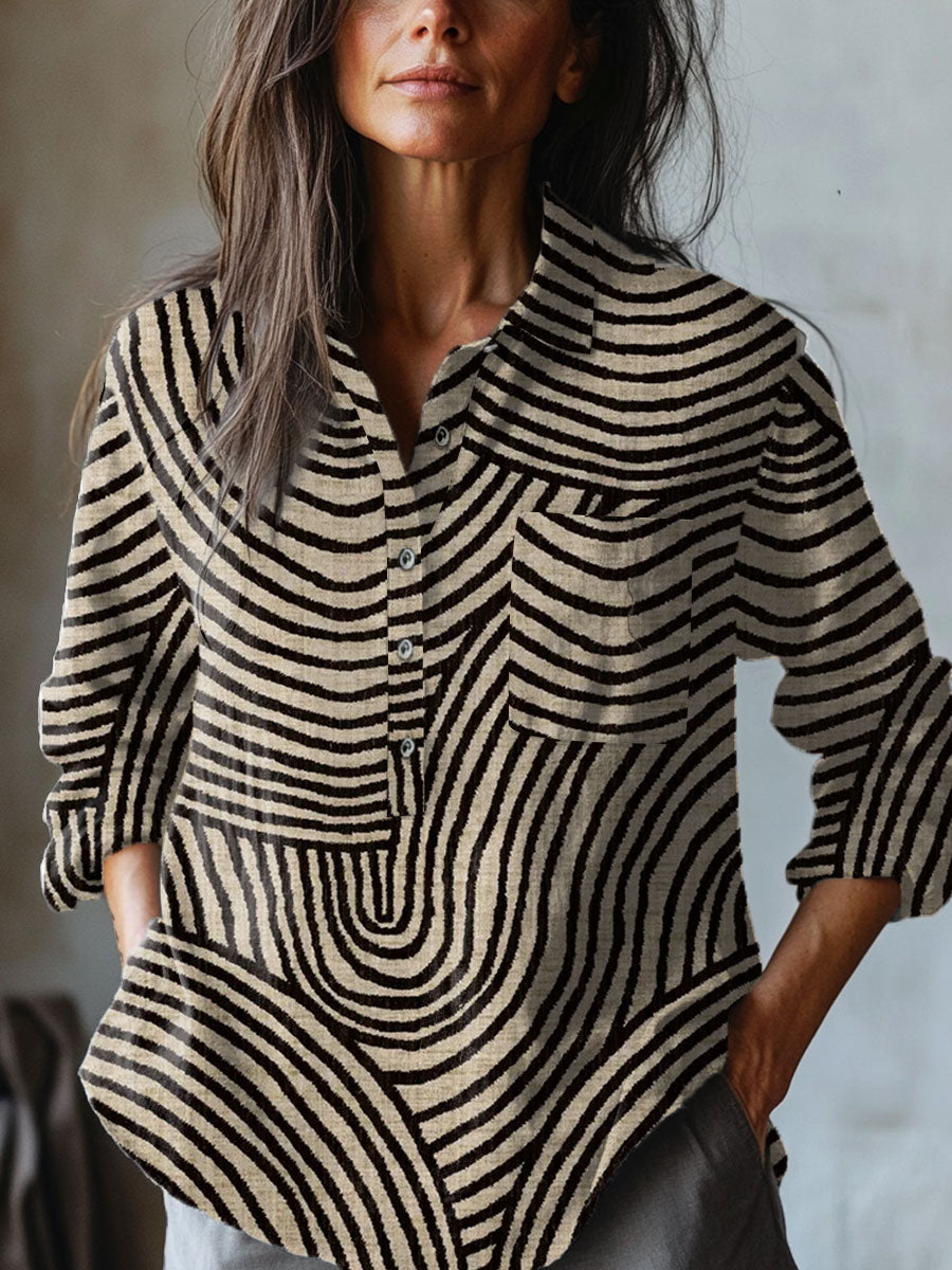 Rita | Chemise imprimée rayée abstraite