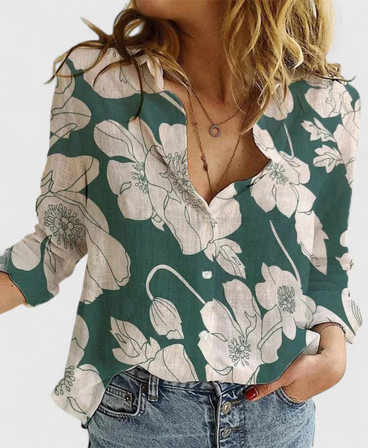 Harper | Chemise Lin Boutonnée Col Festonné