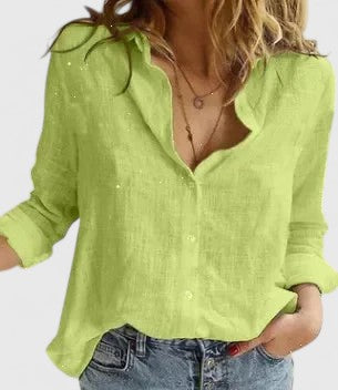 Harper | Chemise Lin Boutonnée Col Festonné