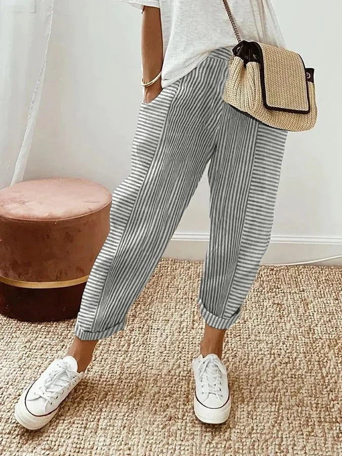 Laura™ - Pantalon rayé