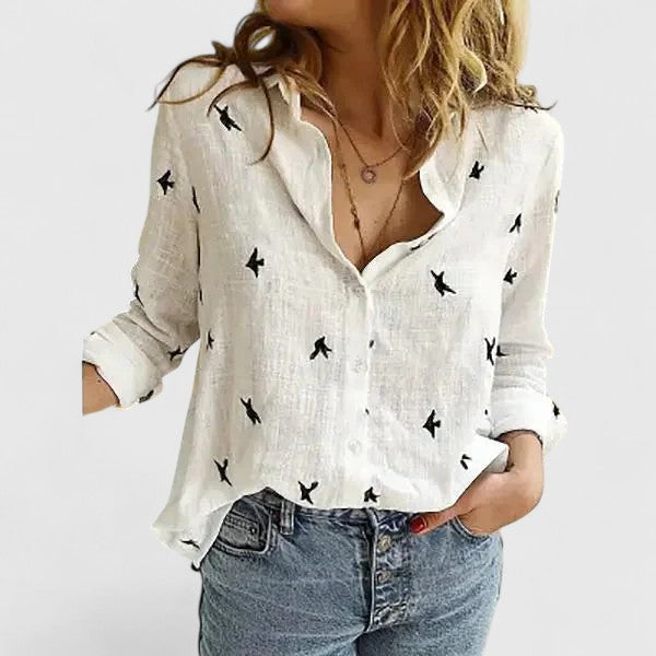 Harper | Chemise Lin Boutonnée Col Festonné