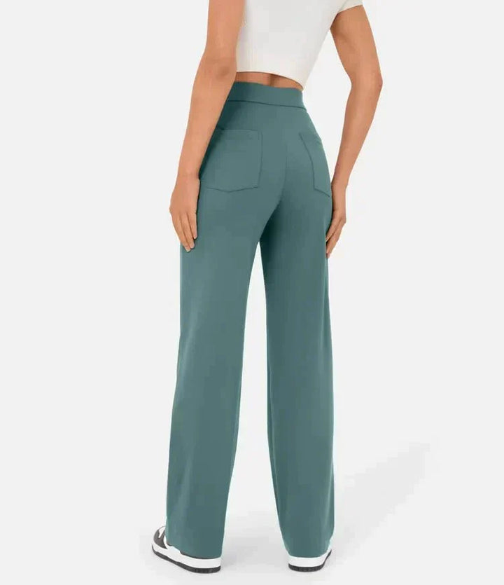 Pantalon décontracté taille haute avec élastique