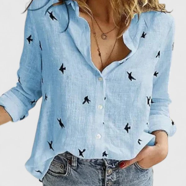 Harper | Chemise Lin Boutonnée Col Festonné