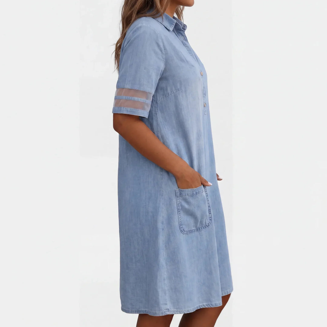 SERENA™ | Robe Chemise Denim