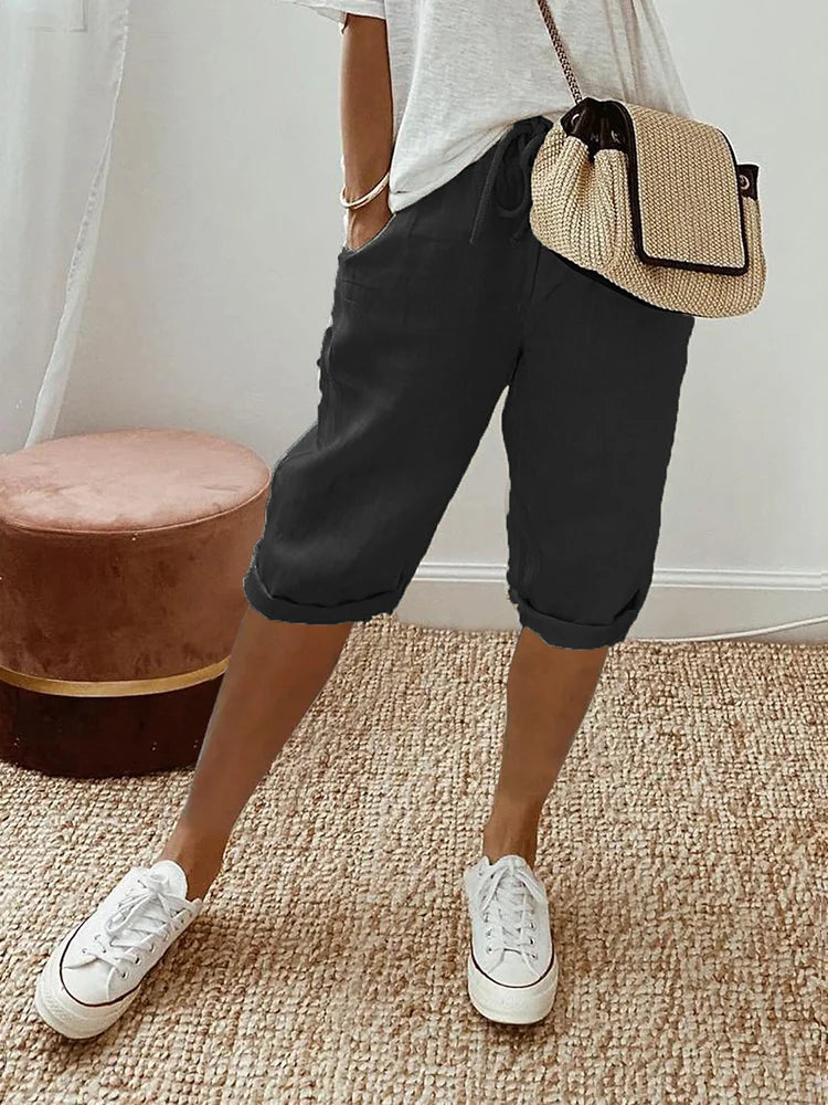 Laluna | Short femme en coton et lin