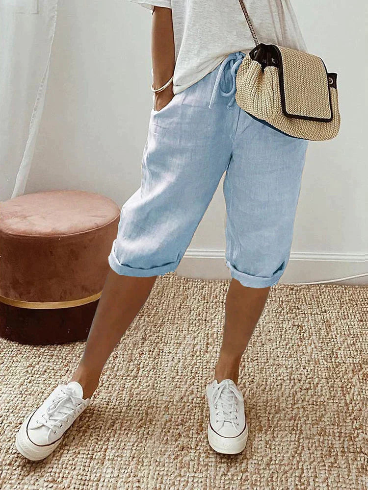Laluna | Short femme en coton et lin