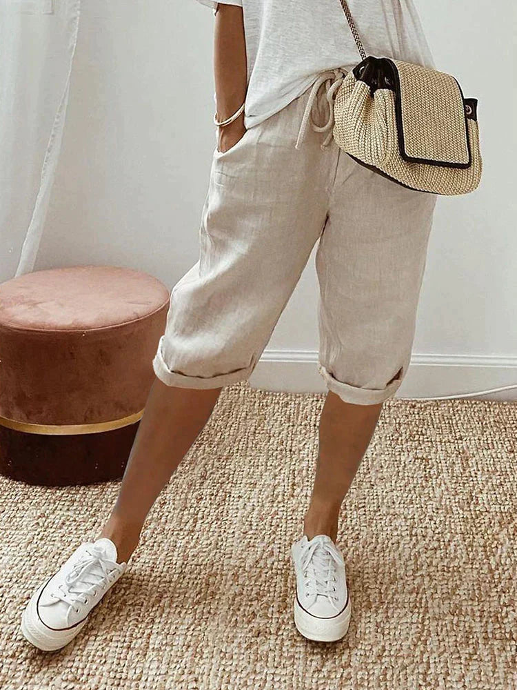Laluna | Short femme en coton et lin