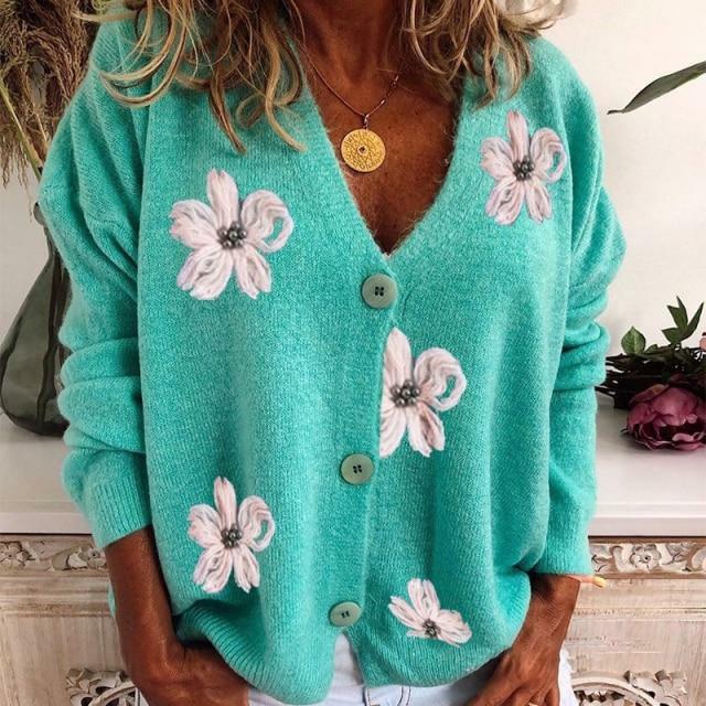 Cardigan À Imprimé Marguerite