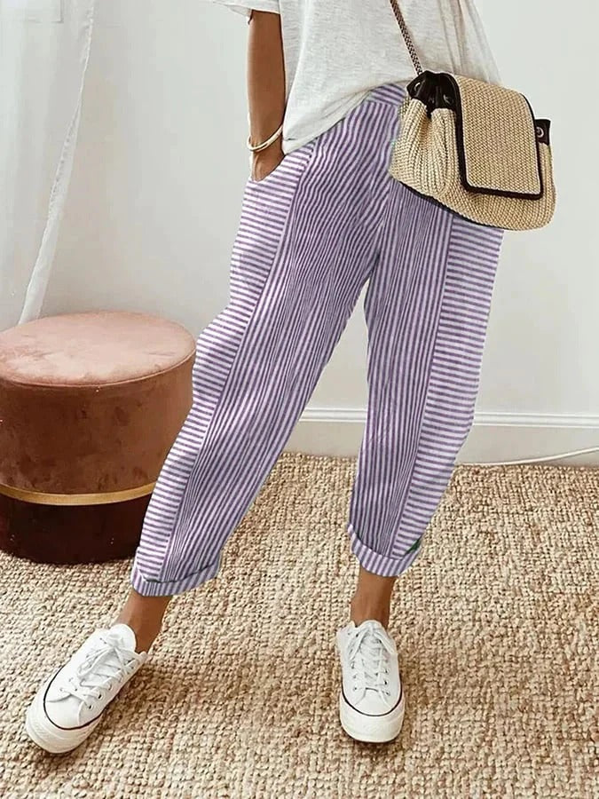 Laura™ - Pantalon rayé