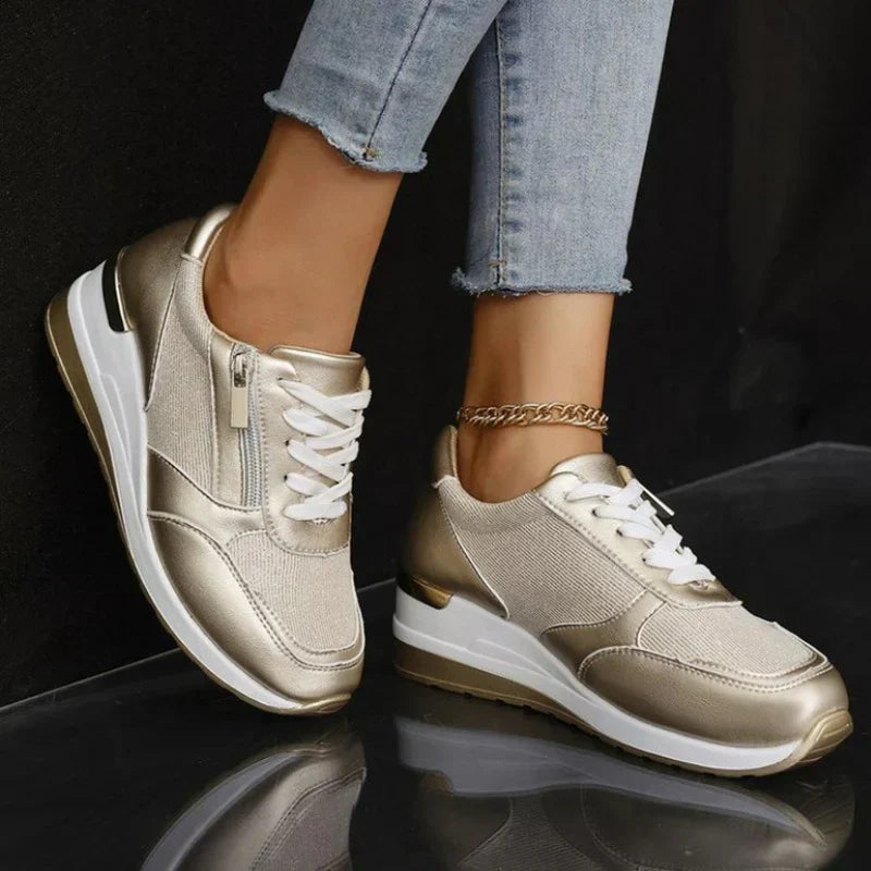 Nouvelles Baskets À Lacets Et Fermeture Éclair Latérale Pour Femmes