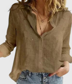 Harper | Chemise Lin Boutonnée Col Festonné